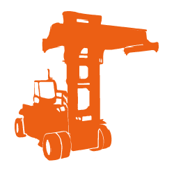 Container Handler Forklift Icon Orange